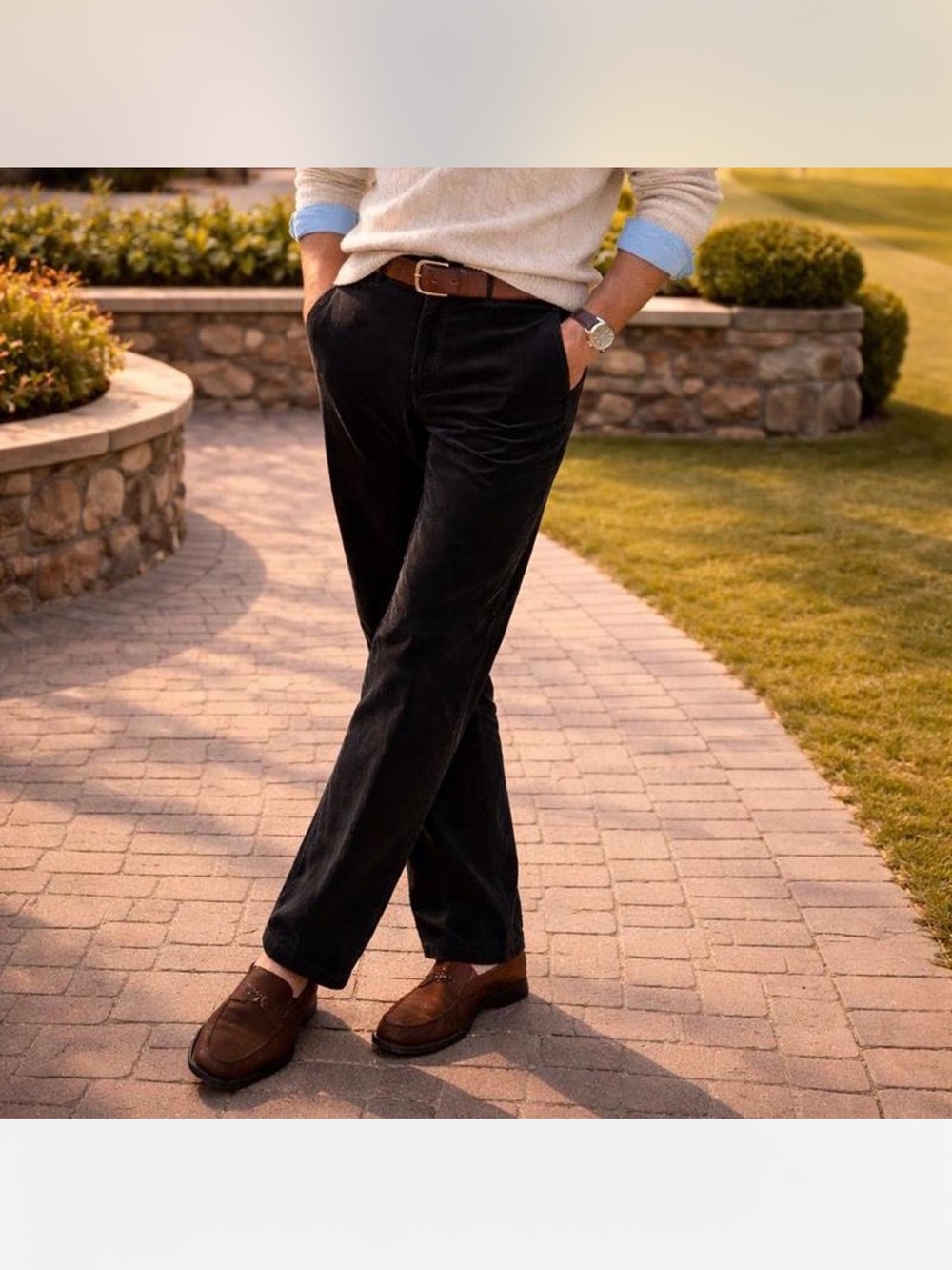 Polo Ralph Lauren Black Classic Fit Corduroy Pants